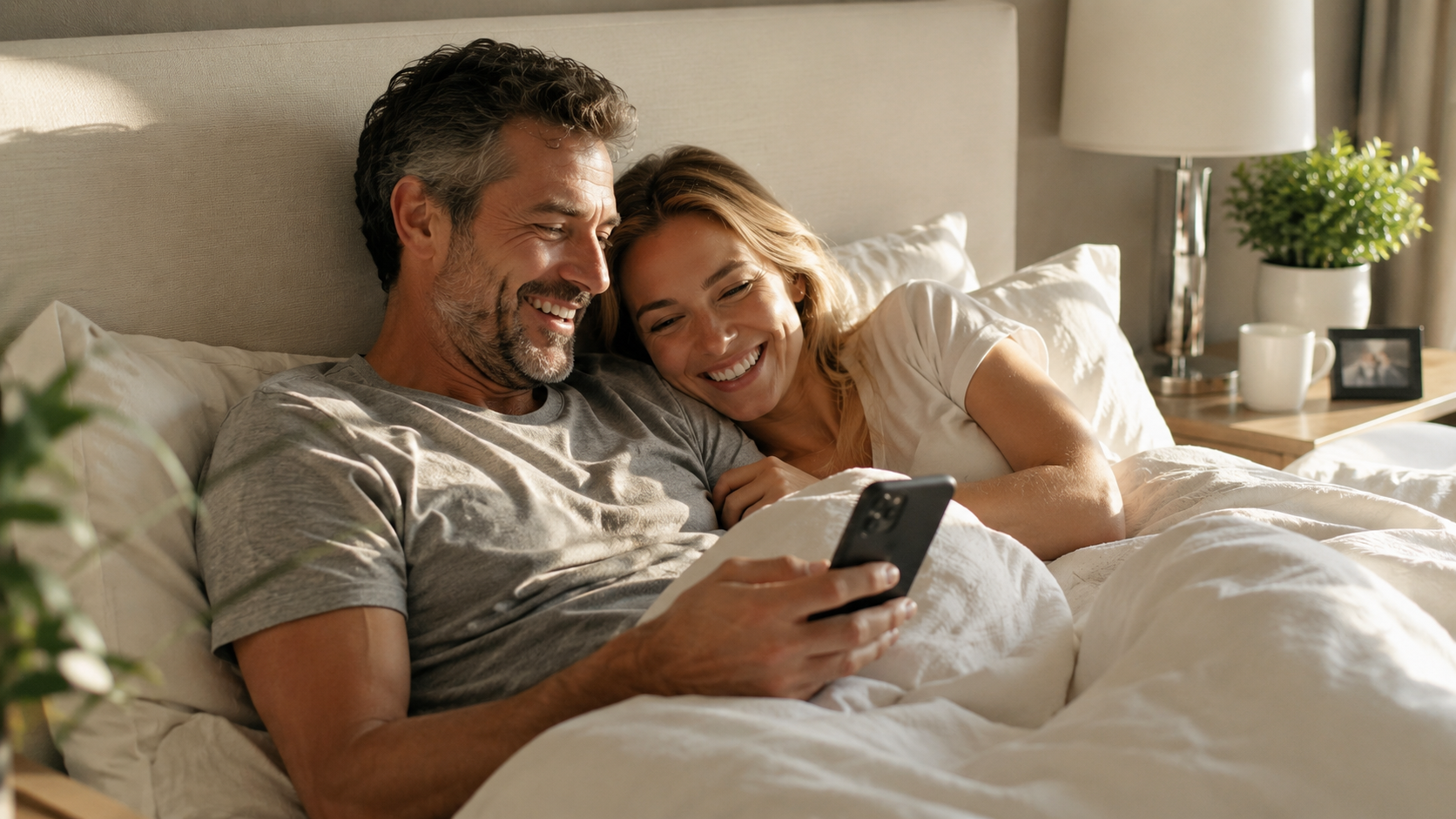 Step2Love couple sharing intimate morning moment