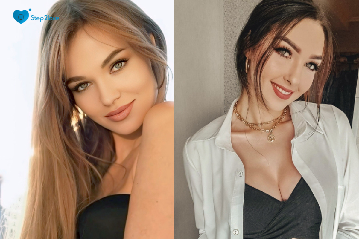 Step2Love profile photos: a woman with light hair on the left and dark hair on the right.